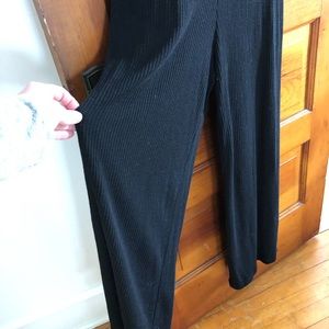 Black stretch cotton knit ribbed romper from Gap